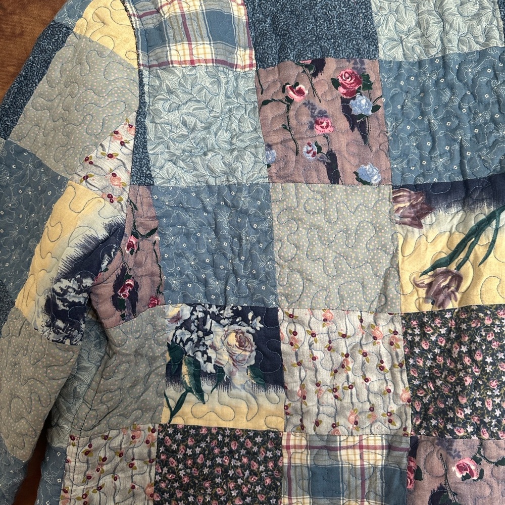 Donna Sharp Blue Patchwork Quilted Jacket - image 5